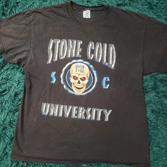 Vintage WWF Stone Cold University Class of 3:16 Tee XL Double Sided 90s Delta - Picture 1 of 6